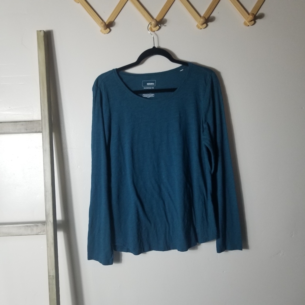 SONOMA WOMEN'S TEAL LONG SLEEVE BLOUSE SIZE LARGE